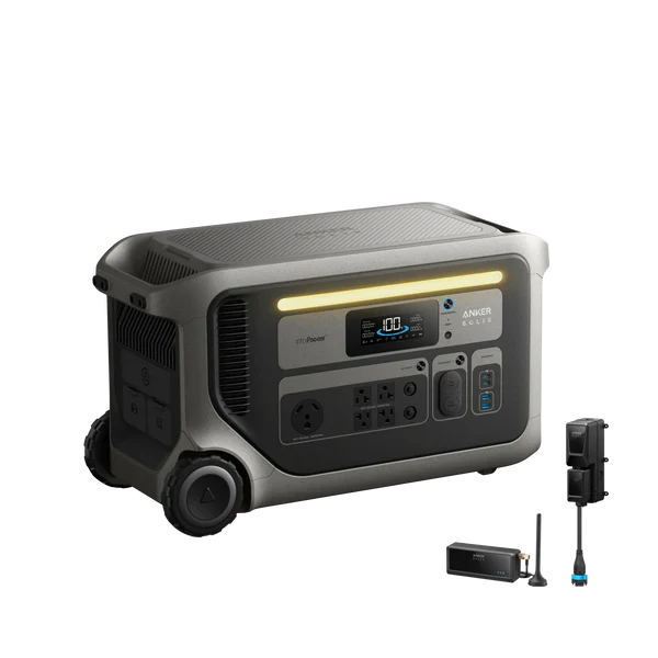 Anker SOLIX F3000 Portable Portable Power Station + Power Saver Kits (with Free Offer Gas Generator Adapter for every F3000)