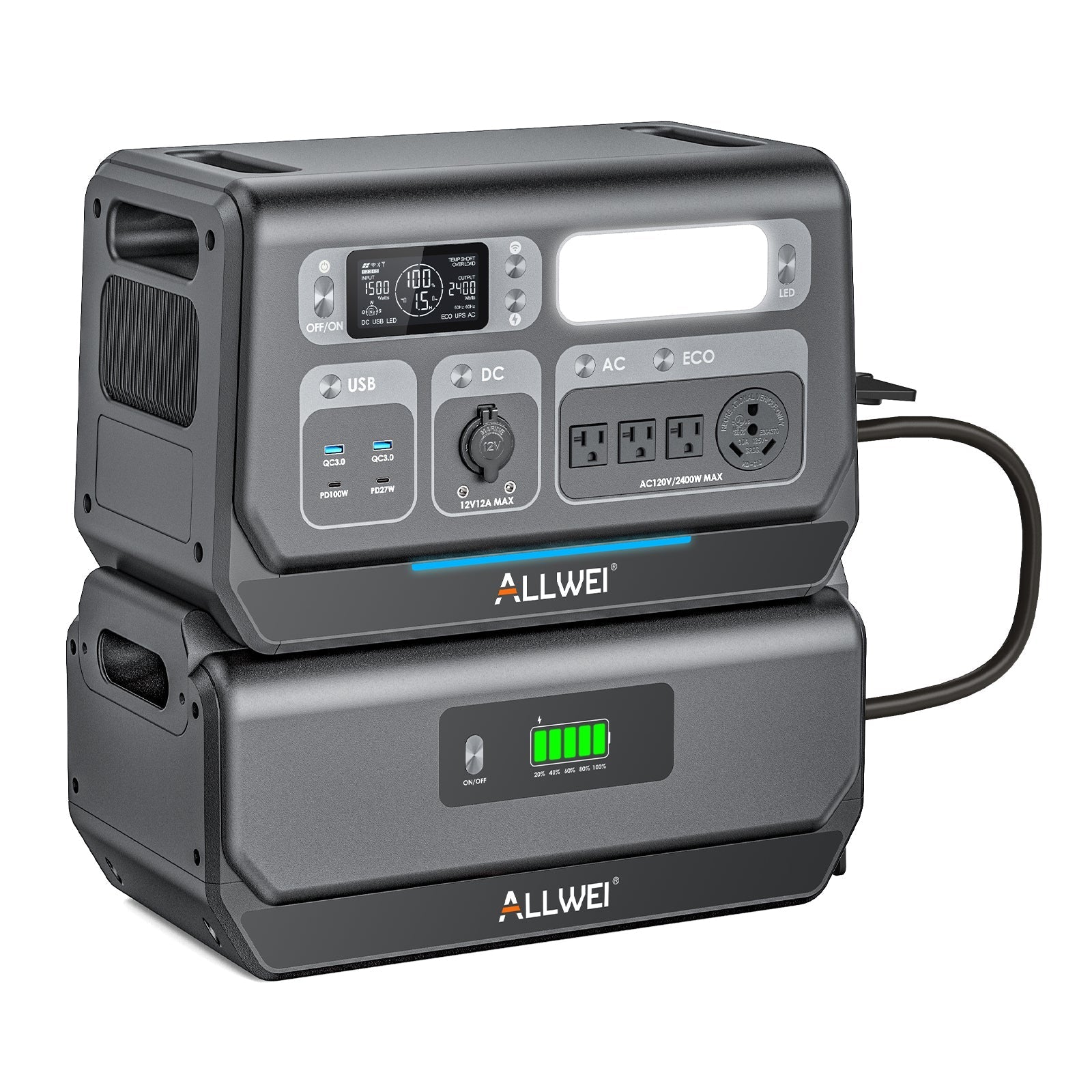 ALLWEI PPS2400+B200 PRO | Home Battery Backup up to 4kWh