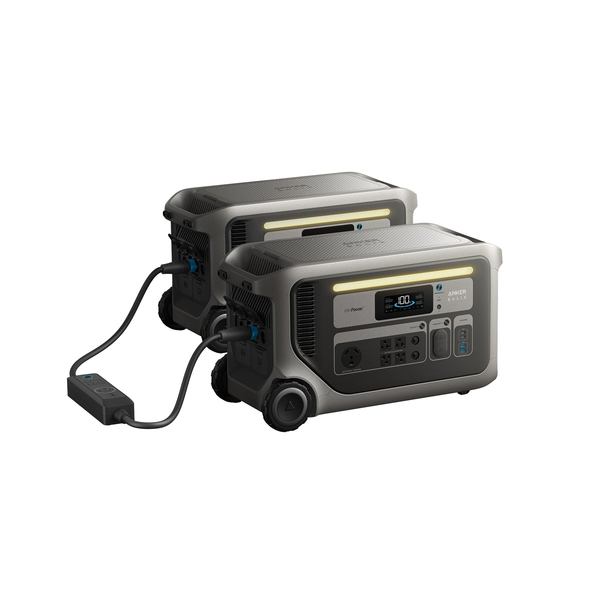 Anker SOLIX F3000 Portable Power Station x 2 + Double Voltage Hub (with Free Offer Gas Generator Adapter for every F3000)