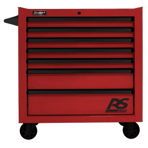Black Homak 36" RS Pro 7 Drawer Rolling Cabinet