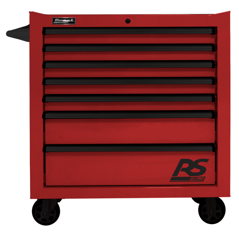 Black Homak 36" RS Pro 7 Drawer Rolling Cabinet
