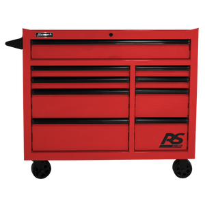 Firebrick Homak 41" RS Pro 9 Drawer Rolling Cabinet
