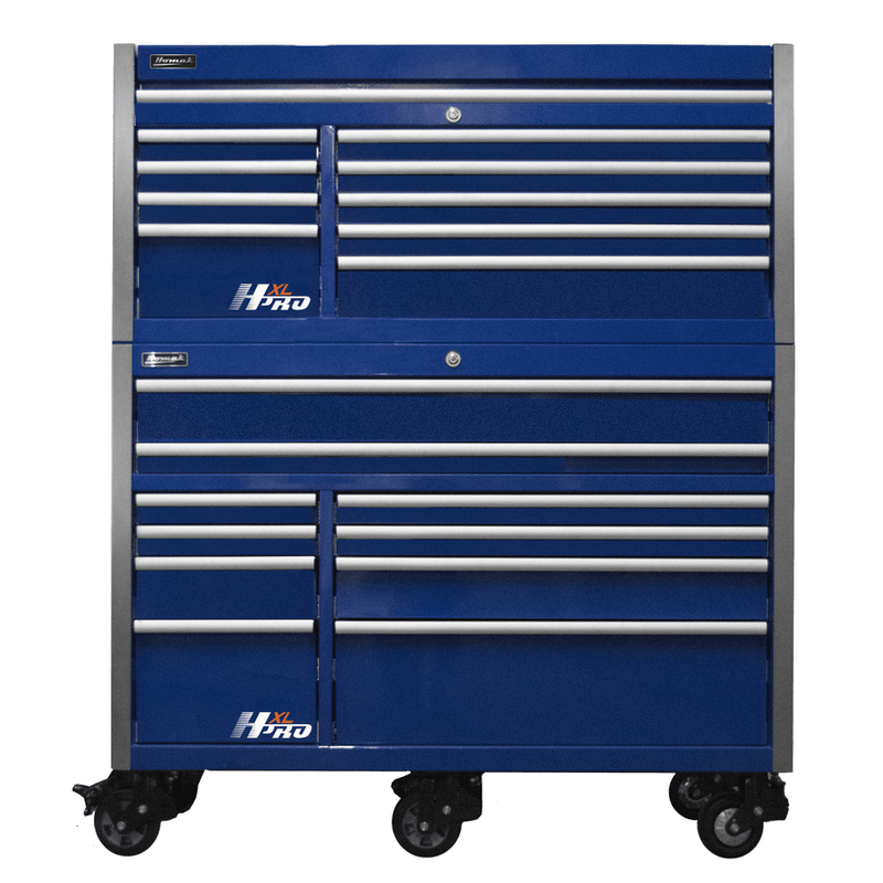 Midnight Blue Homak 60” Big Dawg HXL Pro Series Roller Cabinet with Stainless Steel Top