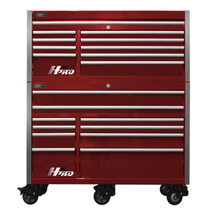 Dark Red Homak 60” Big Dawg HXL Pro Series Roller Cabinet with Stainless Steel Top