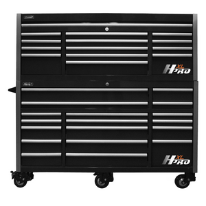 Black Homak 72” Big Dawg HXL Pro Series Roller Cabinet with Stainless Steel Top