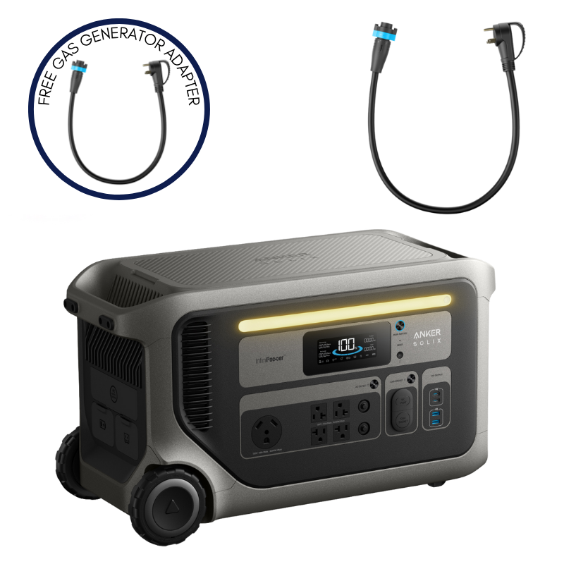 Anker SOLIX F3000 Portable Power Station + TT-30 Charging Cable (with Free Offer Gas Generator Adapter for every F3000)