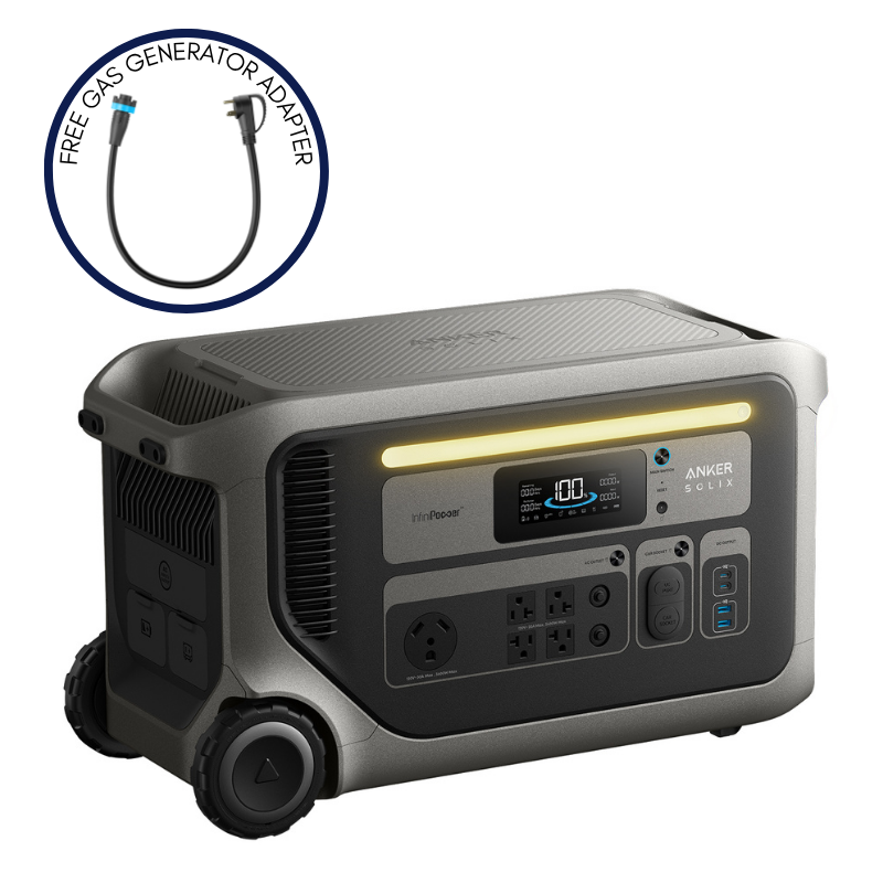 Anker SOLIX F3000 Portable Power Station (with Free Offer Gas Generator Adapter for every F3000)