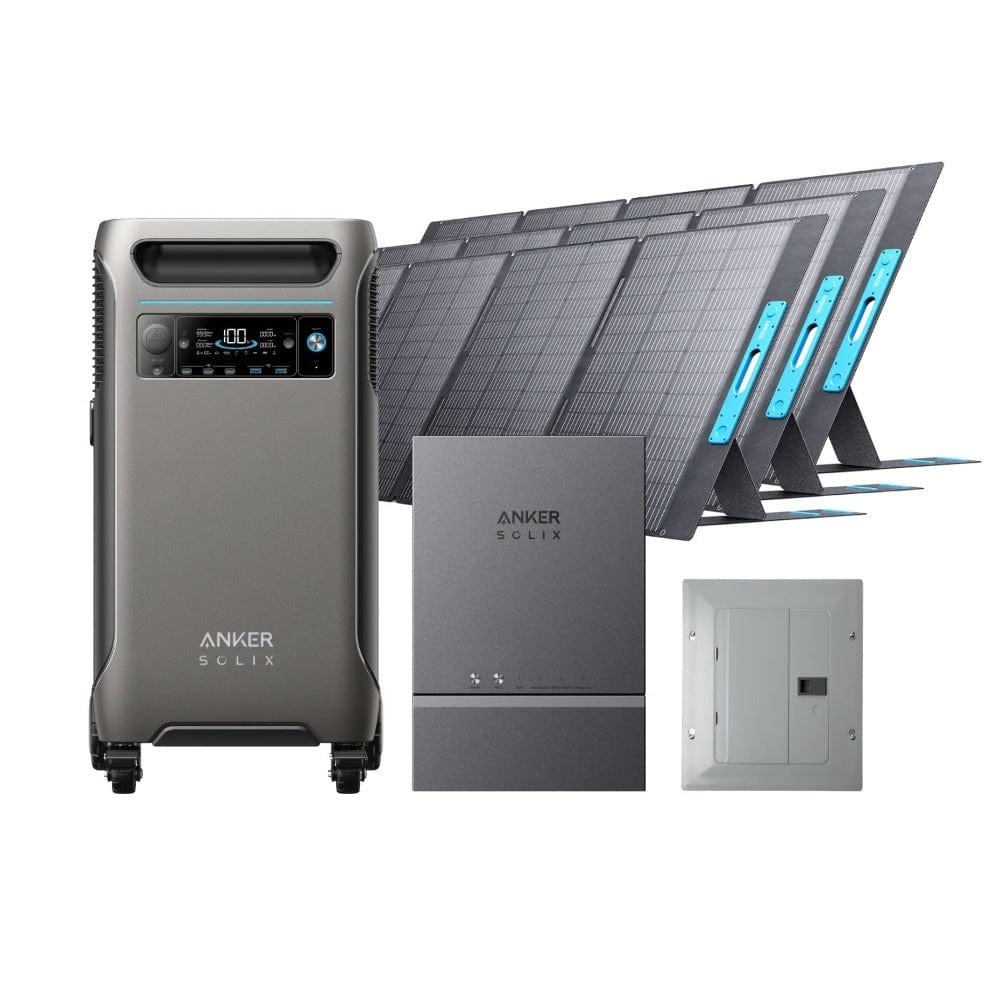 Anker SOLIX F3800 | Smart Home Power Kit (With a Free Anker SOLIX F3800 Protective Cover Bag) Solar Generator Kits Anker F3800 + Smart Home Panel + 3 x 400W Solar Panel (3.84kWh)
