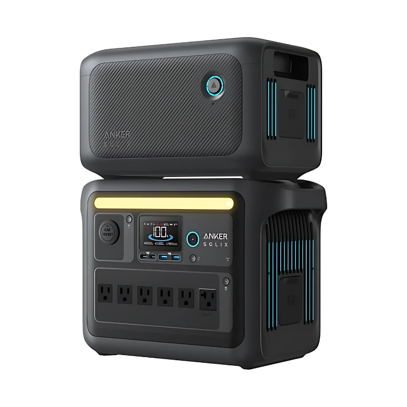 Anker SOLIX C1000X Portable Power Station with Anker SOLIX BP1000X Expansion Battery
