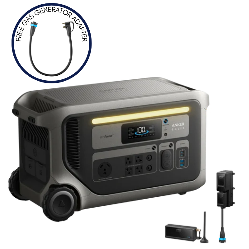 Anker SOLIX F3000 Portable Portable Power Station + Power Saver Kits (with Free Offer Gas Generator Adapter for every F3000)