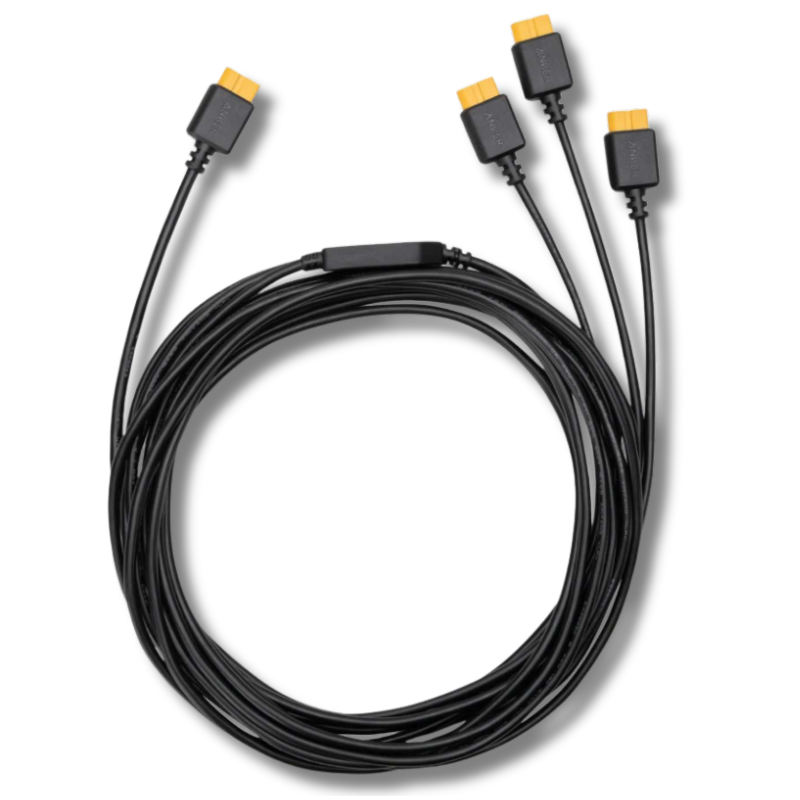 Anker SOLIX XT60 3-Port Solar Charging Cable (25cm)