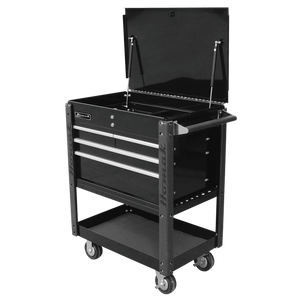 Dark Slate Gray Homak 35" Professional 4 Drawer Service Cart
