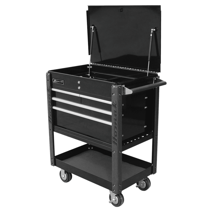 Dark Slate Gray Homak 35" Professional 4 Drawer Service Cart
