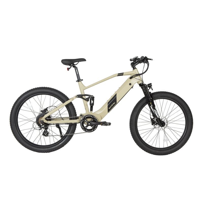 Eunorau Defender Fat Tire Dual Motor Electric Mountain Bike in Safari Color facing the right
