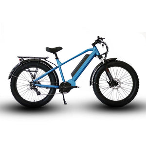 Eunorau FAT-HD Fat Tire Electric Mountain Bike in blue color facing the right