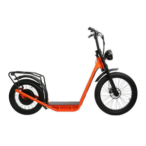 Eunorau Jumbo Electric Cargo Bike in orange color facing the right