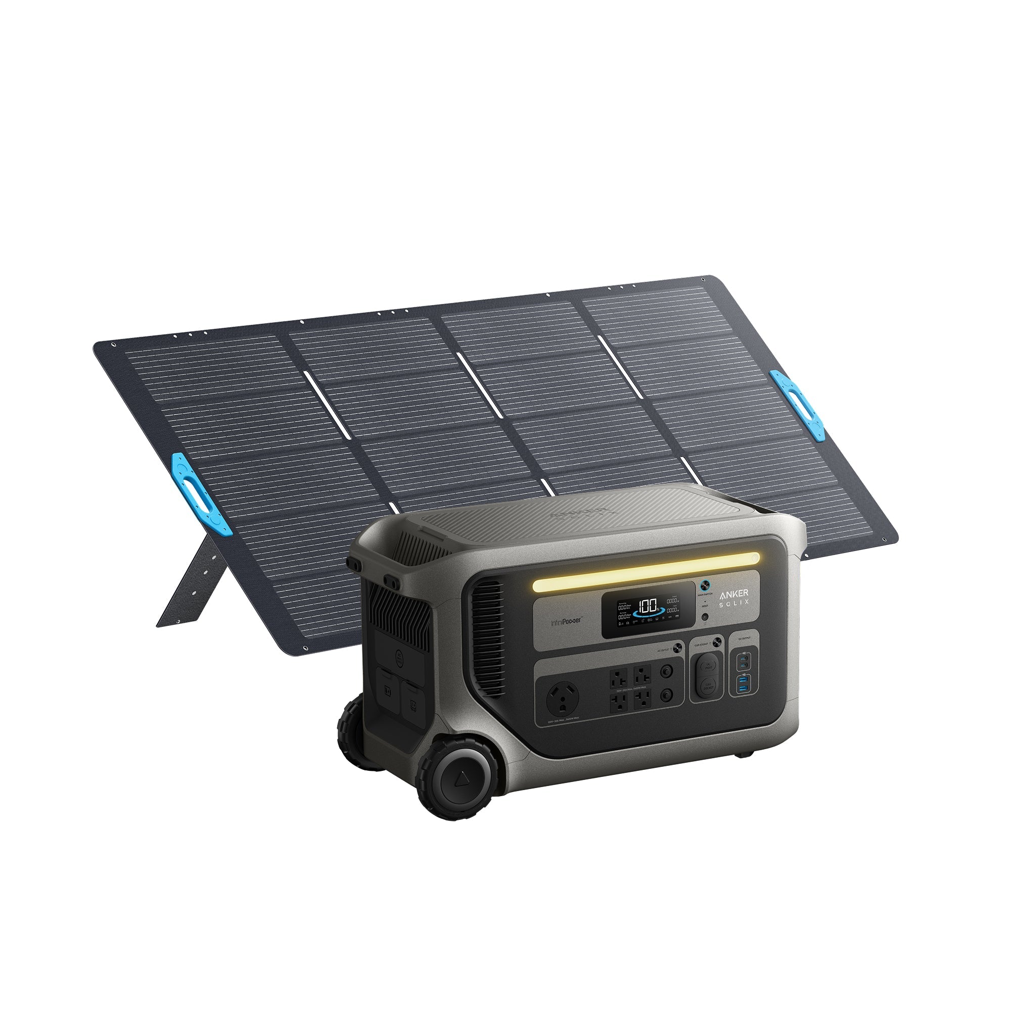 Anker SOLIX F3000 Portable Power Station + 400w Solar Panel (with Free Offer Gas Generator Adapter for every F3000)