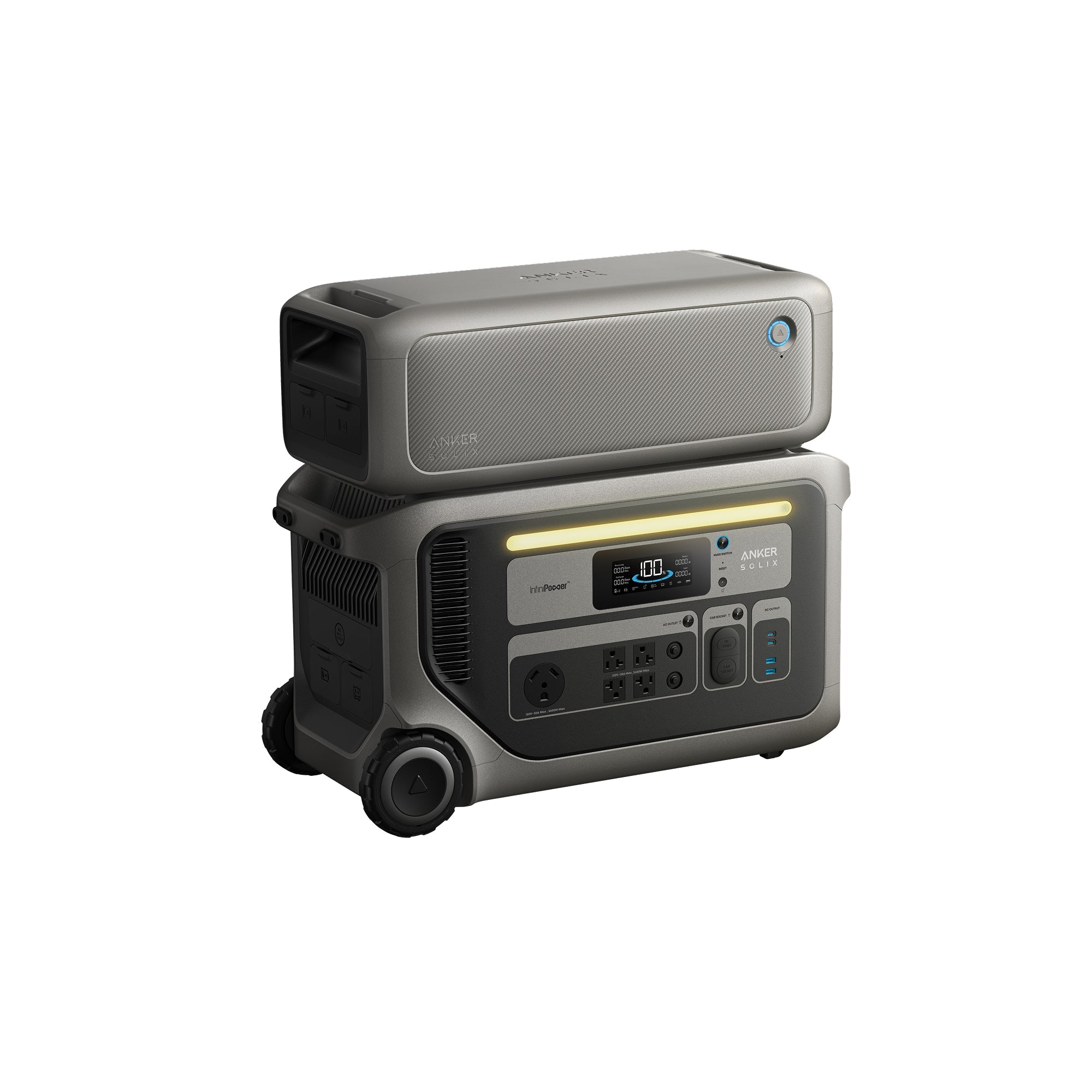 Anker SOLIX F3000 Portable Power Station + BP3000 Expansion Battery (with Free Offer Gas Generator Adapter for every F3000)