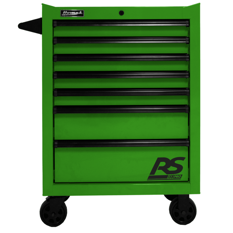 Forest Green Homak 27” RS Pro Series 7 Drawer Roller Cabinet