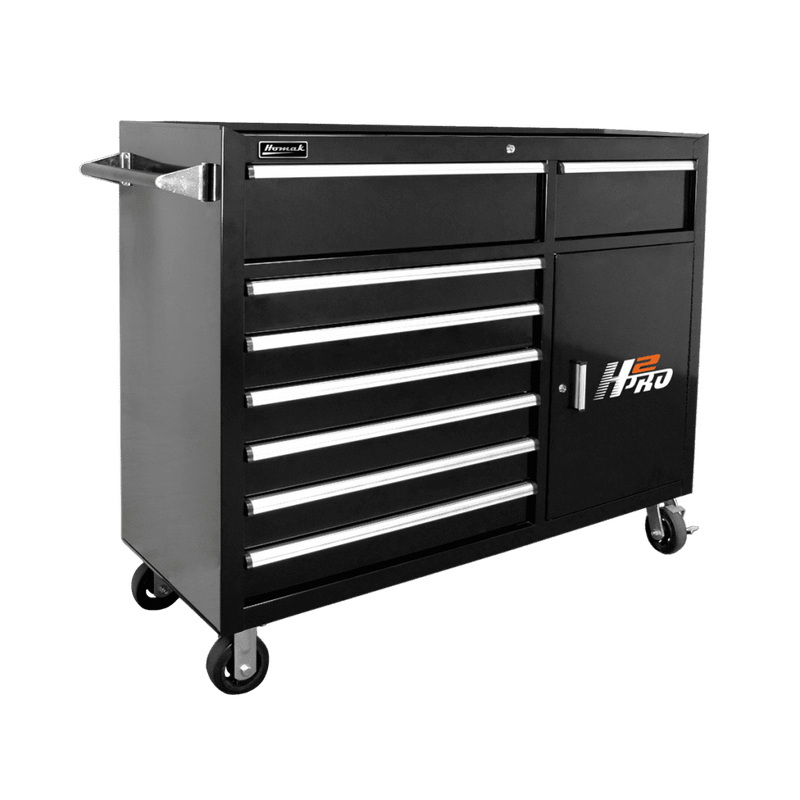 Dark Slate Gray Homak 56" H2Pro 8 Drawer with 2 Drawer Comp Roller Cabinet