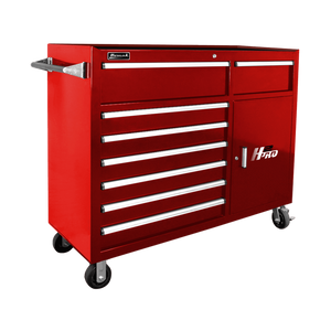 Dark Red Homak 56" H2Pro 8 Drawer with 2 Drawer Comp Roller Cabinet