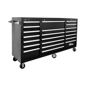 Black Homak 72” H2Pro Series 21 Drawer Roller Cabinet