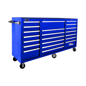 Medium Blue Homak 72” H2Pro Series 21 Drawer Roller Cabinet