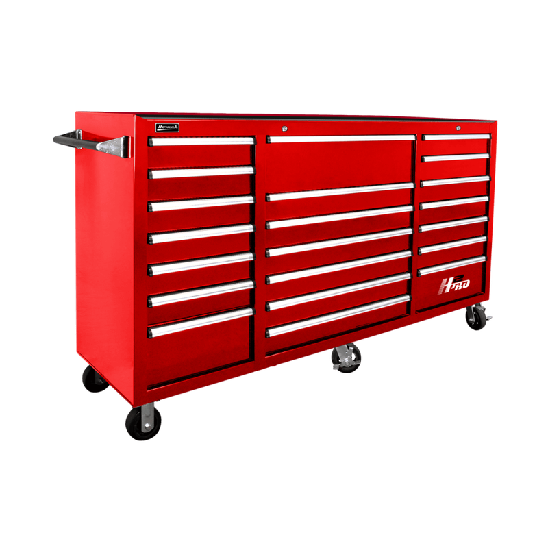 Firebrick Homak 72” H2Pro Series 21 Drawer Roller Cabinet