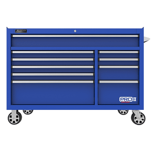 Dark Slate Blue Homak 54″ Pro II 10-Drawer Roller Cabinet