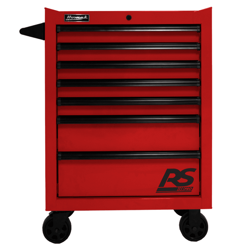 Black Homak 27” RS Pro Series 7 Drawer Roller Cabinet