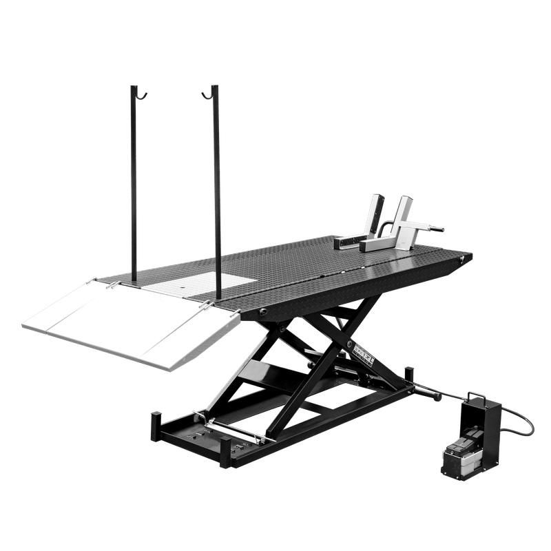 Tuxedo M-1500C-HR 1,500 lb High Rise Motorcycle Lift Bench w/ Vise, Sides, Balance Bar, Pump in Black