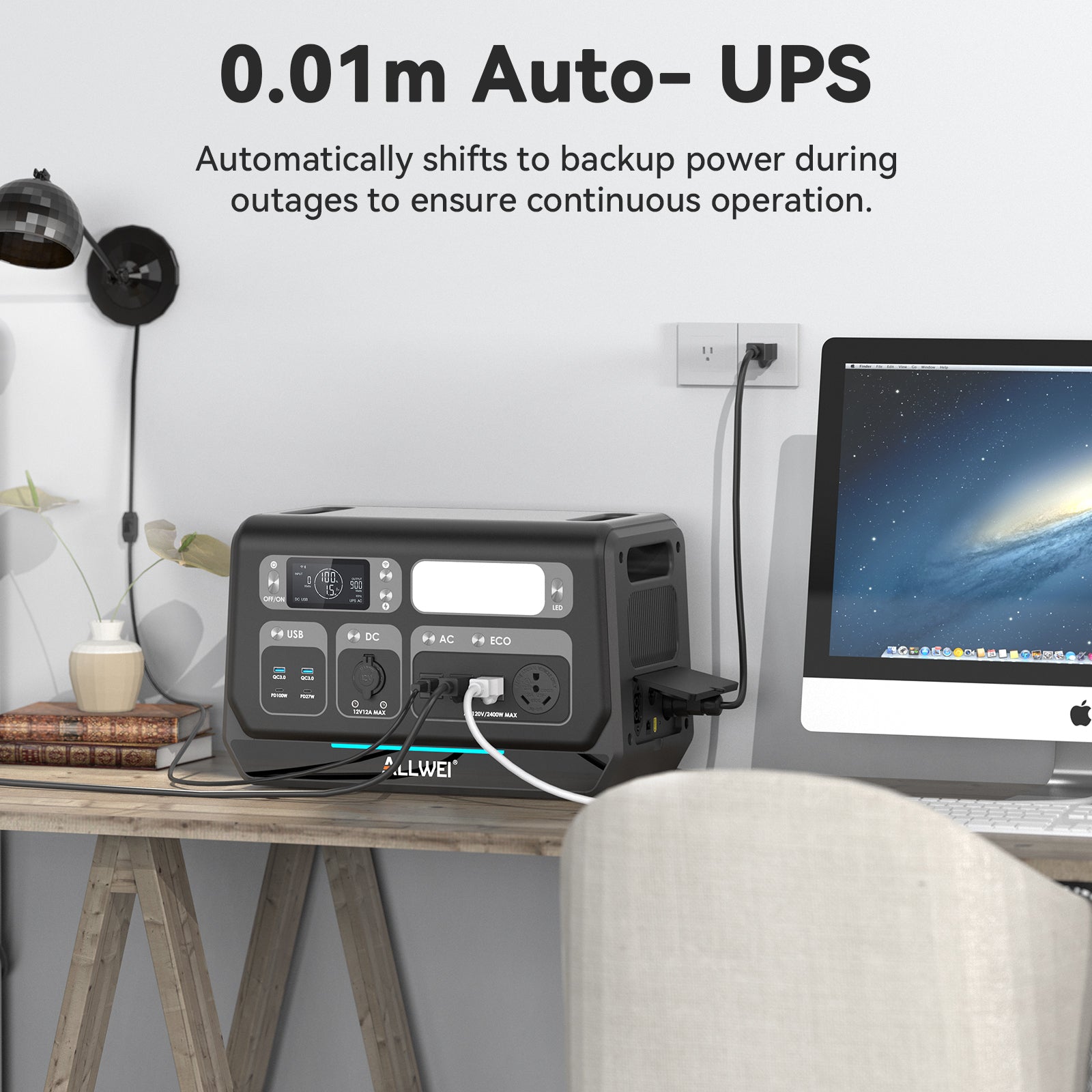 ALLWEI PPS2400+B200 PRO | Home Battery Backup up to 4kWh