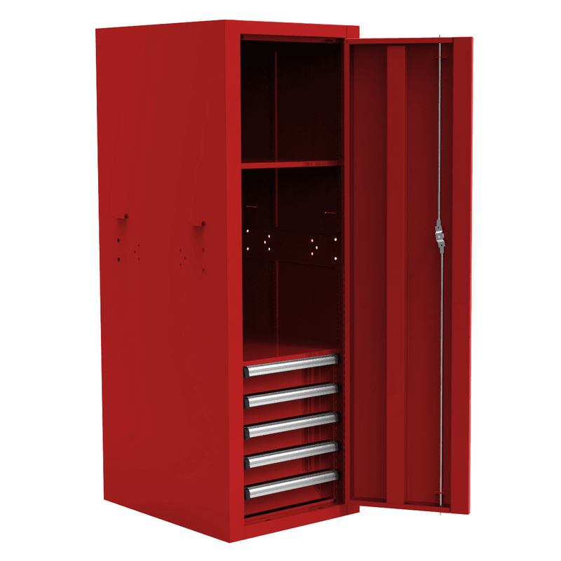 Brown Homak 22" Pro II 5 Drawer Side Locker